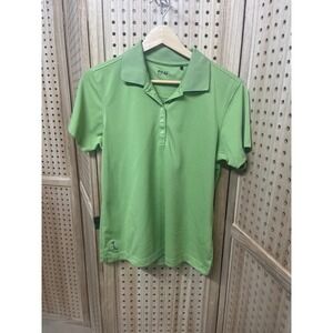 Ping Performance Women Golf Polo Shirt Lime Green Short Sleeve Size M Pique Knit